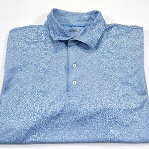 Johnnie-O XL Blue All Over Popcorn Golf Polo Shirt Performance Stretch